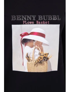 Šaty s potiskem model 18744174 černé - K-Fashion