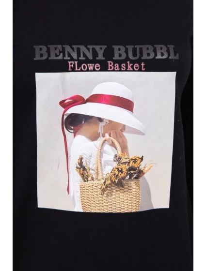 Šaty s potiskem model 18744174 černé - K-Fashion Šaty s potiskem model 18744174 černé - K-Fashion