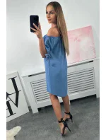 Šaty vázané na rukávech tmavý denim Šaty vázané na rukávech tmavý denim