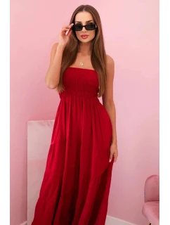 Dámské viskózové šaty s elastickým topem Burgundsko