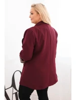 Dámská bunda Plus Size s podšívkou v leopardím vzoru švestková