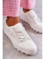 Módní lakované tenisky Big Star KK274045 Bílá Módní lakované tenisky Big Star KK274045 Bílá