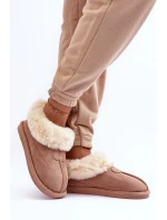 Dámské Papuče s Kožešinou Bežové Lanoze
