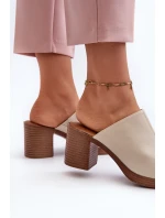 Elegantní Lehké Dámské Sandály Na Podpatku Béžové model 21657982 - EVENTO