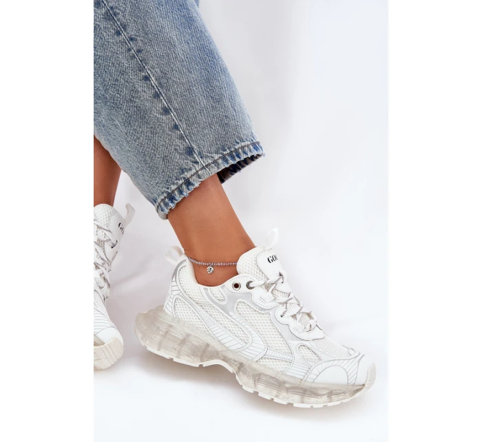 Dámské Kožené Tenisky model 21691437 Béžové - Goe