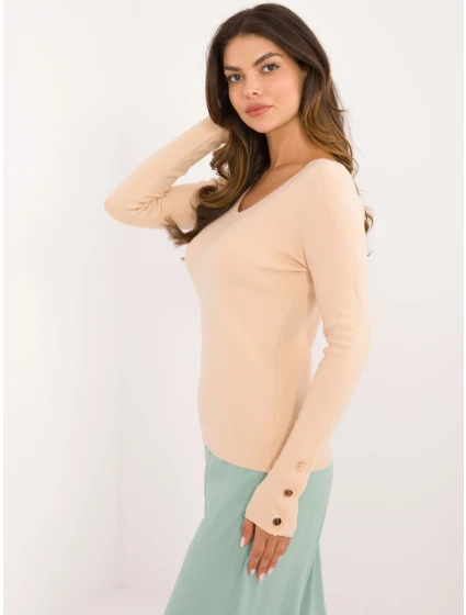 Sweter AT SW model 20493297 beżowy - FPrice Sweter AT SW model 20493297 beżowy - FPrice