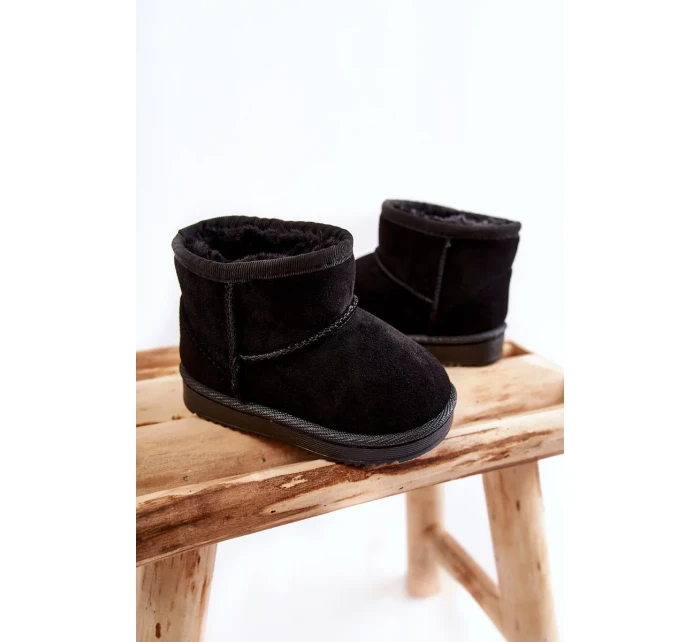 Dětské Teplé Sněhule Semišové černé Gooby