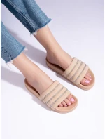 Módní dámské nazouváky hnědé bez podpatku Módní dámské nazouváky hnědé bez podpatku