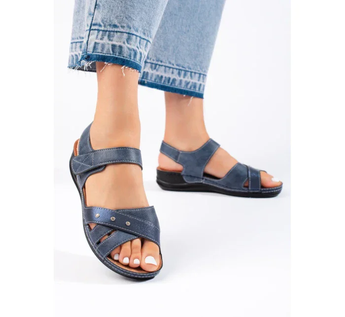 Pěkné tmavě modré sandály dámské platforma Pěkné tmavě modré sandály dámské platforma
