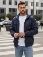 FashionStreet pánská tmavě modrá oboustranná přechodná bunda TX4985 FashionStreet pánská tmavě modrá oboustranná přechodná bunda TX4985