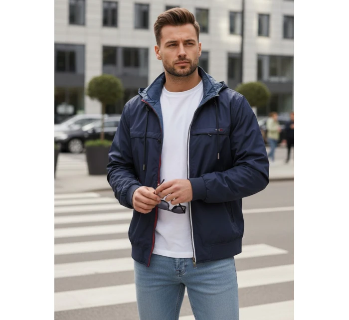 FashionStreet pánská tmavě modrá oboustranná přechodná bunda TX4985 FashionStreet pánská tmavě modrá oboustranná přechodná bunda TX4985