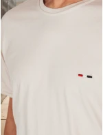 Pánské tričko s výšivkou Cappuccino FashionStreet RX5638 Pánské tričko s výšivkou Cappuccino FashionStreet RX5638