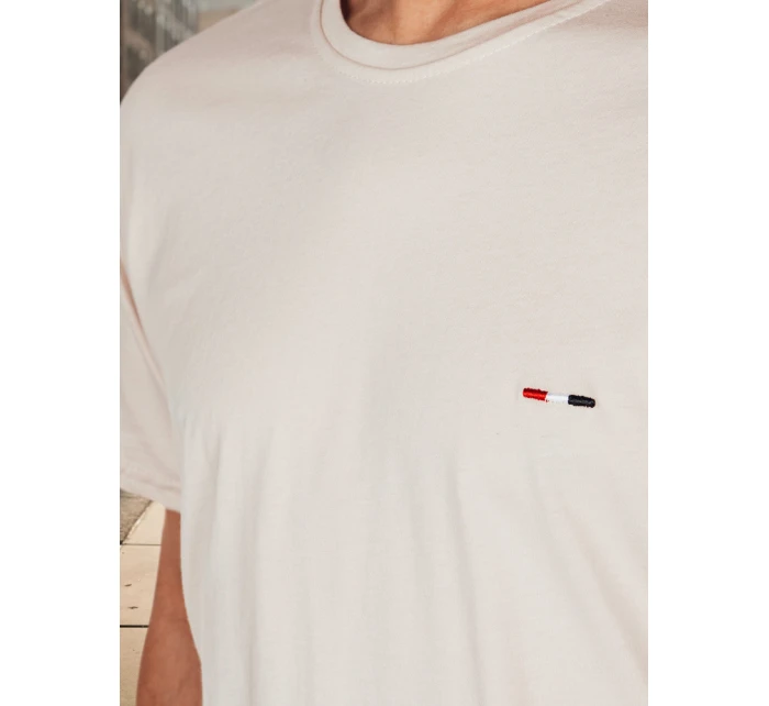 Pánské tričko s výšivkou Cappuccino FashionStreet RX5638 Pánské tričko s výšivkou Cappuccino FashionStreet RX5638