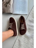 Trampki typu barefoot z přírodního semiše Zazoo 314 čokoládové Trampki typu barefoot z přírodního semiše Zazoo 314 čokoládové