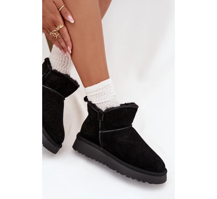 Sněhule z přírodního semiše Vinceza – černé