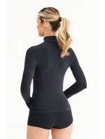 Bezešvé tričko s dlouhým rukávem a výstřihem