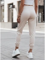 Dámské krémové velurové tepláky FashionStreet UY2841