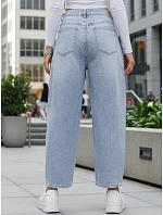 Dámské baggy džíny s vysokým pasem světle modré FashionStreet UY2934