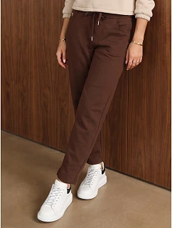 Spodnie damskie bawełniane dresowe brązowe model 22554601 - FashionStreet