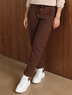 Spodnie damskie bawełniane dresowe brązowe model 22554601 - FashionStreet