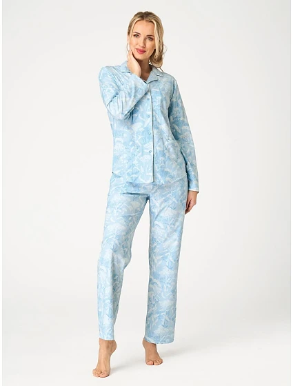 Pyžamo Key LNS 657 B26, dlouhé rukávy, velikosti S–XL, rozepínací