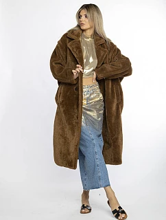 Hnědý dámský oversize kabát model 21247111 - Ann Gissy