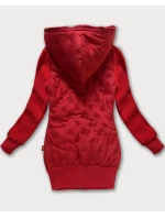 Červená dámská mikino-bunda s kapucí LHD (AMG-162A)