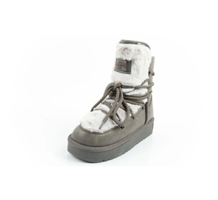 snow boots dámské zimní módní model 21405954 zateplené šedé dámské - D.Franklin