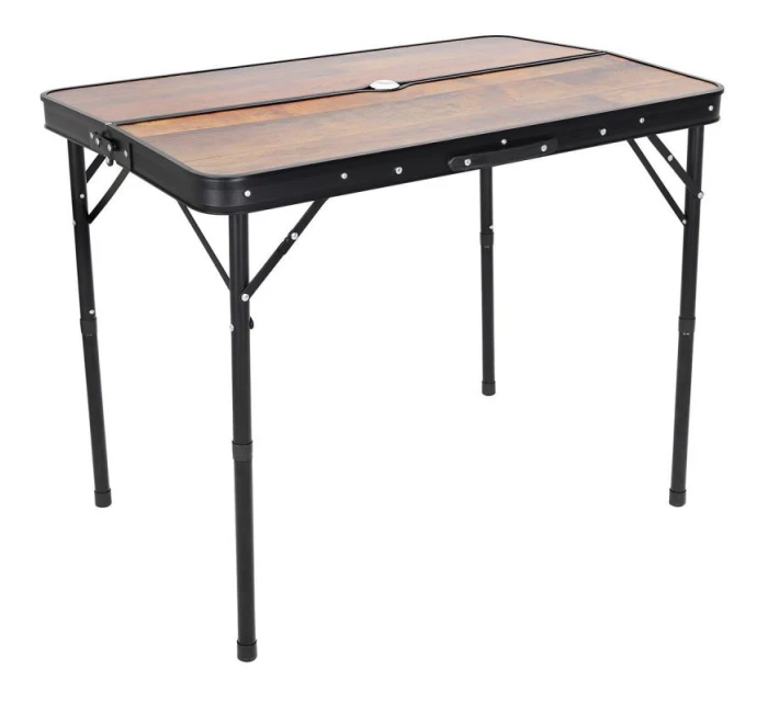 Skládací kempingový turistický stůl 90x60x70 cm a 2 lavice 87x23x39 cm Dřevo