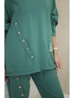 Oversize bavlněný komplet teplákové + kalhoty zelený Oversize bavlněný komplet teplákové + kalhoty zelený