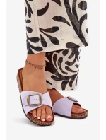 Dámské Pantofle S Přezkou Na Korek Plošině Fialové Zavira Dámské Pantofle S Přezkou Na Korek Plošině Fialové Zavira