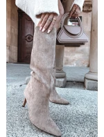 Dámské kozačky na vyhřívané na Béžové olivové model 21757553 - Boto