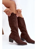 Kozačky Kovbojky Dámské Čokoládové model 21821842 - Boto Kozačky Kovbojky Dámské Čokoládové model 21821842 - Boto