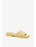 Dámské pantofle na ploché podrážce Žluté Lorania