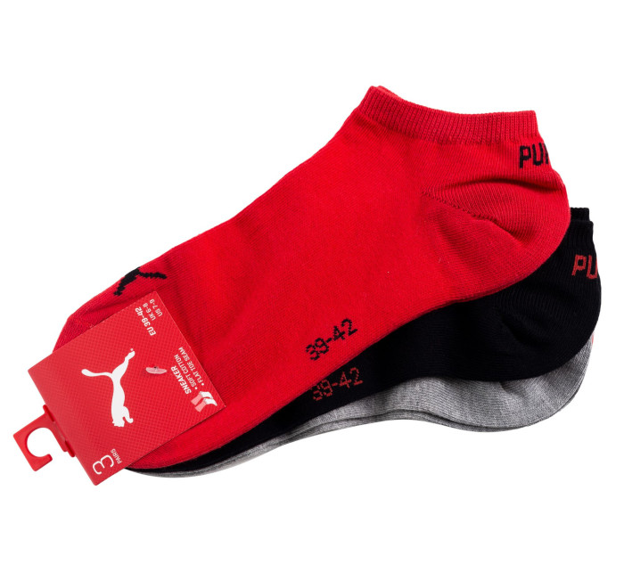 Puma Ponožky 3Pack 906807 Červená/šedá/černá