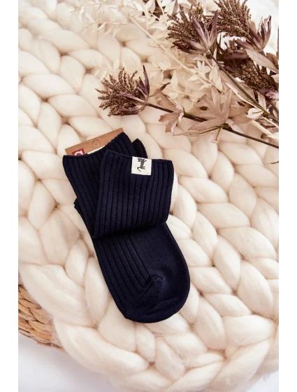 Dámské žebrované ponožky bez tlaku námořnická modrá Dámské žebrované ponožky bez tlaku námořnická modrá