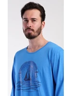 Pánská noční košile s dlouhým rukávem model 21822084 - Vienetta Pánská noční košile s dlouhým rukávem model 21822084 - Vienetta