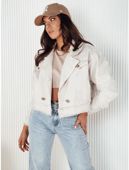 Dámská džínová bunda light beige model 21972707 - Dstreet Dámská džínová bunda light beige model 21972707 - Dstreet