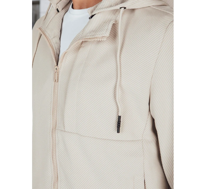 Pánská přechodná bunda s kapucí béžová FashionStreet TX5030