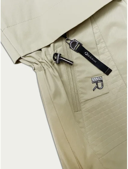 Béžový dámský kabát s kapucí model 19761492 - Glakate