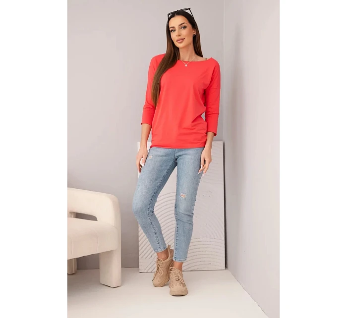 Dámská halenka s lodičkovým výstřihem malinová