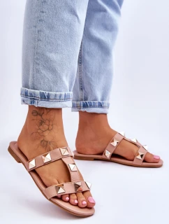 Dámské pantofle s velkými cvočky Nude model 21618010 - Boto