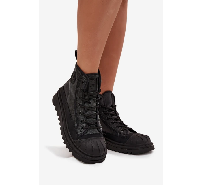 Vysoké Dámské Tenisky Zateplené Big Star OO274A355 Černé Vysoké Dámské Tenisky Zateplené Big Star OO274A355 Černé