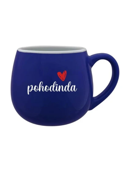 POHODINDA - tměvě modrý keramický hrníček 300 ml