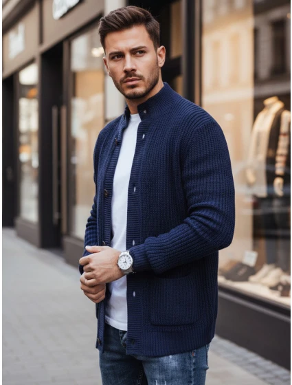 Pánský tmavě modrý svetr FashionStreet WX2346