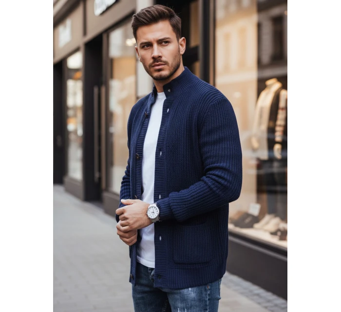 Pánský tmavě modrý svetr FashionStreet WX2346