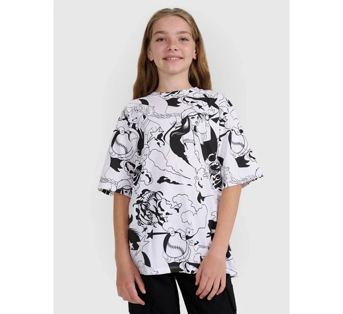 Dívčí tričko oversize s potiskem model 21816830 - 4F