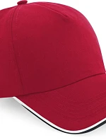 Beechfield B 25C 5 panelová kšiltovka "Authentic Piped Peak" 53.025C classic red/black/white