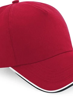 Beechfield B 25C 5 panelová kšiltovka "Authentic Piped Peak" 53.025C classic red/black/white