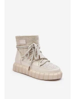 Ocieplené sněžné boty s džetami GOE MM2N4081 bežové